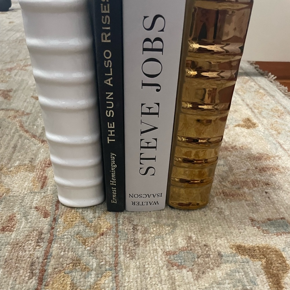 Z Gallerie Ceramic Gold Book Bookend Decorative Accent